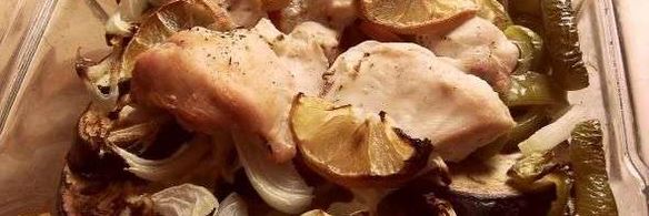 курица с лимоном и овощами