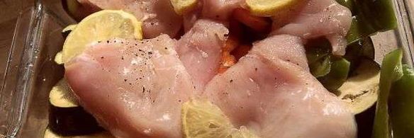 курица с лимоном и овощами