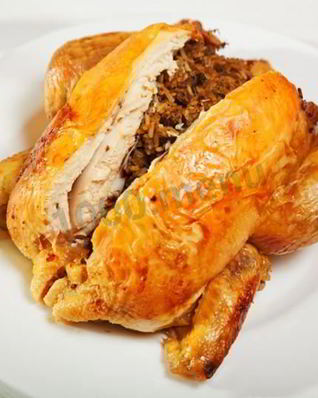 Курица с рисом в рукаве