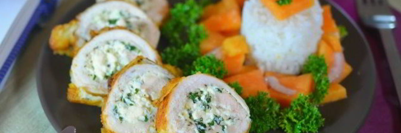 Курица с сальсой из папайи