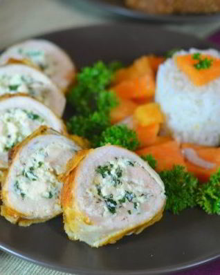 Курица с сальсой из папайи