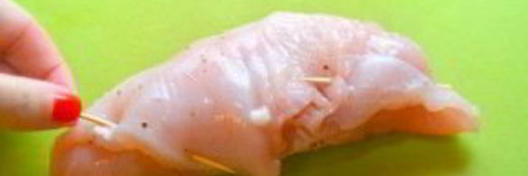 курица с сальсой из папайи