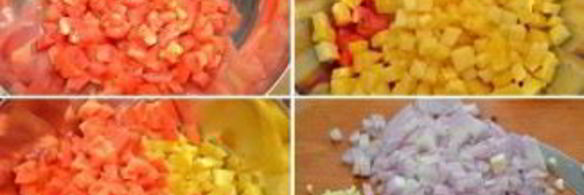 курица с сальсой из папайи