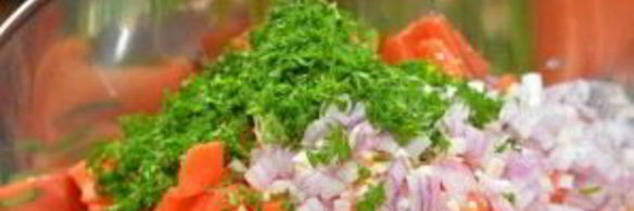 курица с сальсой из папайи