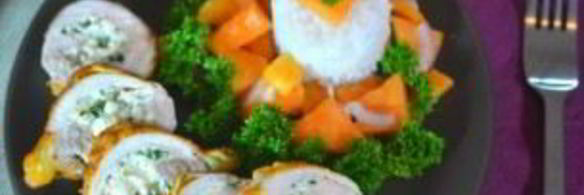 курица с сальсой из папайи