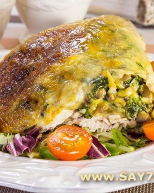 Курица с шампиньонами и сыром