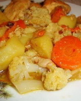 Курица с цветной капустой в мультиварке