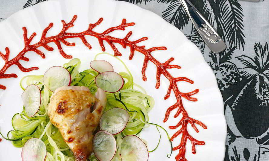 Рецепт курицы с зеленой лапшой и редисом