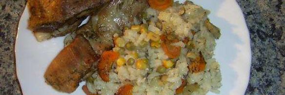 свинина с рисом и кукурузой