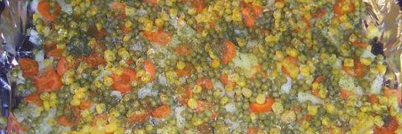 свинина с рисом и кукурузой