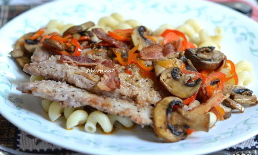 Рецепт телятины скалопини с грибами