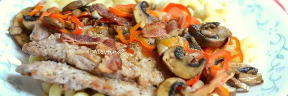 телятина скалопини с грибами