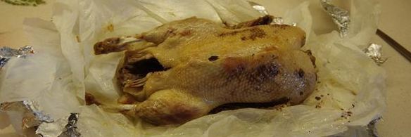 томленая утка под изумрудным соусом