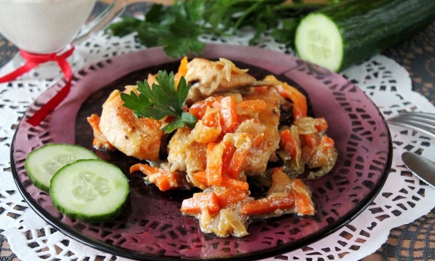 Рецепт тушеной курицы на сковороде