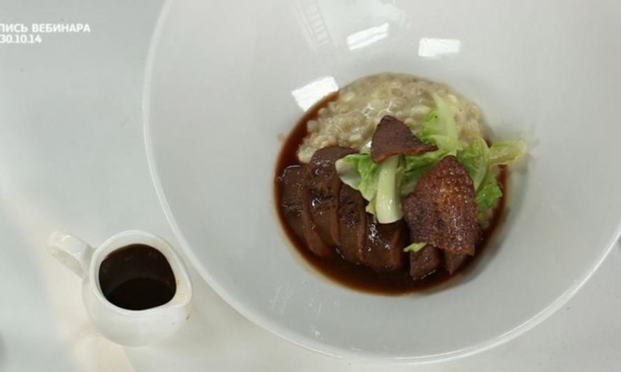 Рецепт утиной грудки с перловой кашей