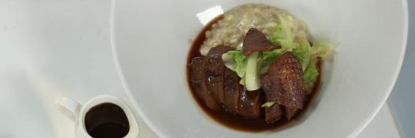 утиная грудка с перловой кашей