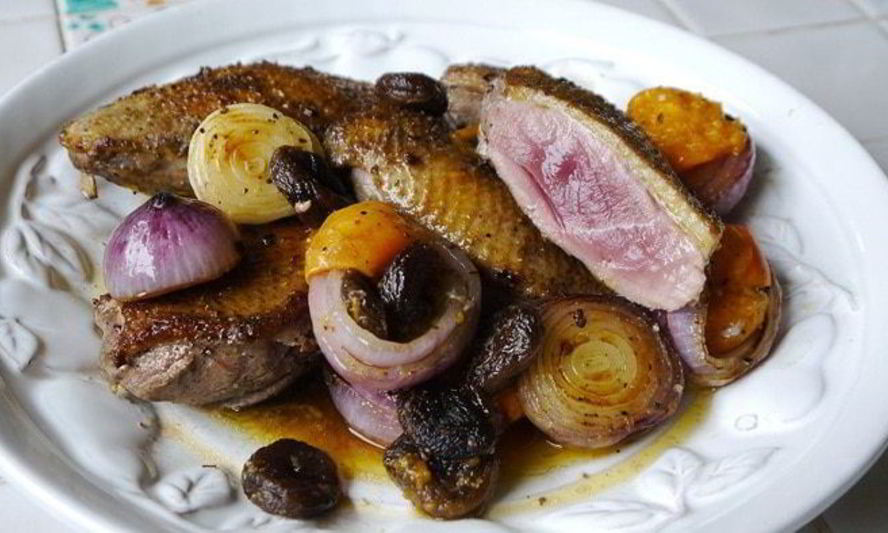 Рецепт утиных грудок с абрикосами