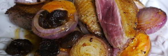 утиные грудки с абрикосами