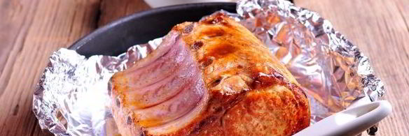 запеченная свиная корейка в мандариновом соусе