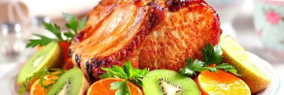 запеченная свиная корейка в мандариновом соусе