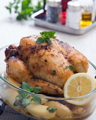 Жареная курица с лимонами и фенхелем