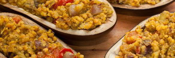 баклажаны с чечевицей