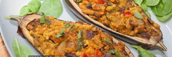 баклажаны с чечевицей