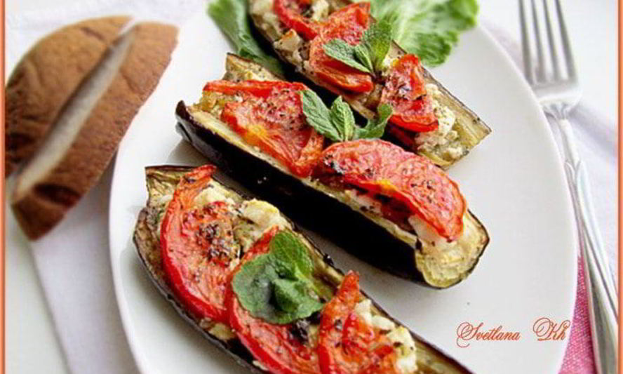 Рецепт баклажанов, запеченных с сыром фета