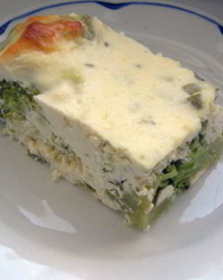 Брокколи, запеченная в твороге