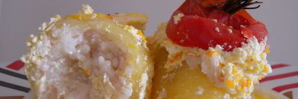 фаршированный перец на бочок с розмариновым томатом