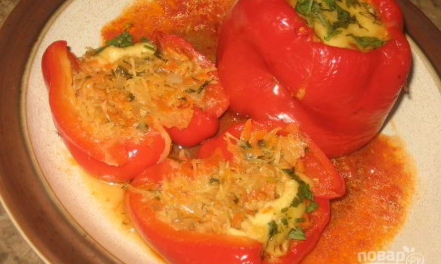 Рецепт фаршированного перца с овощами