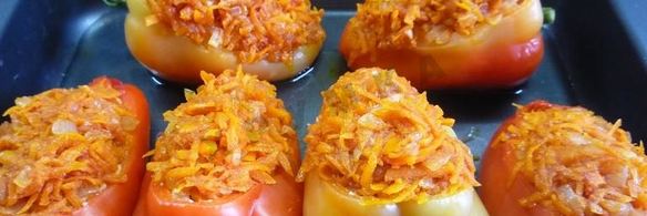 фаршированный перец запеченный в духовке с мясом