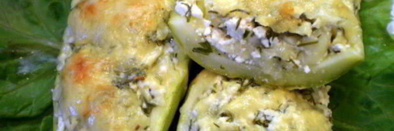 Кабачки, фаршированные творогом