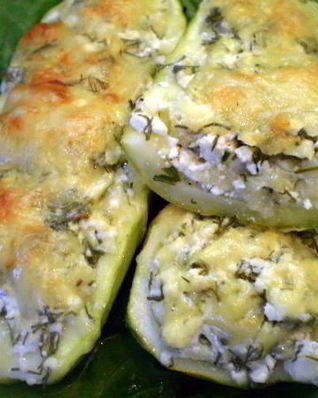 Кабачки, фаршированные творогом