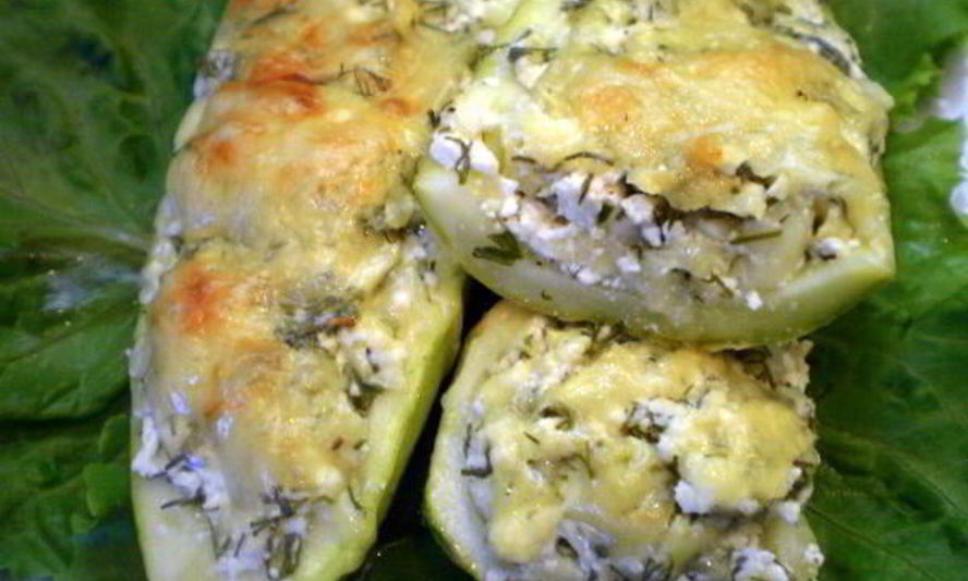 Рецепт кабачков, фаршированных творогом