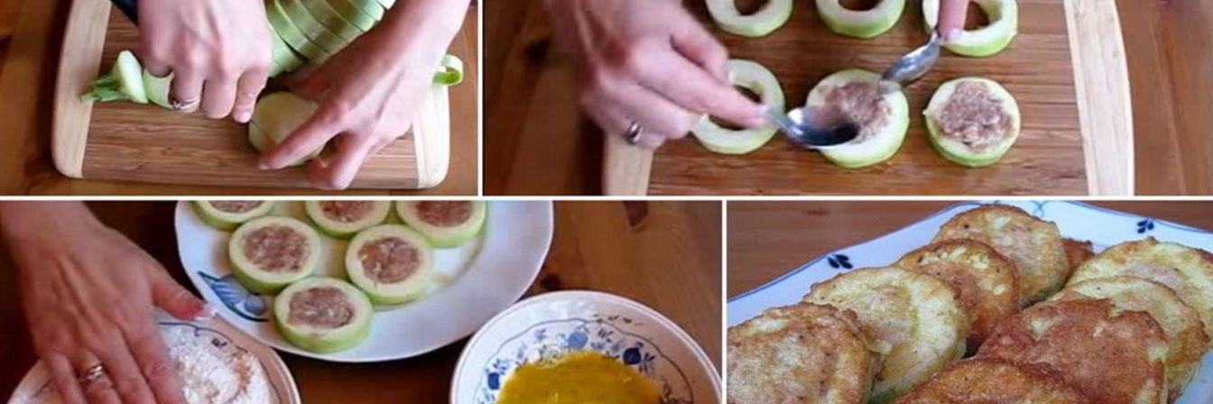 Кабачки с мясом в кляре