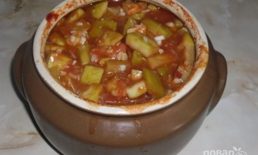 Рецепт кабачков в горшочке