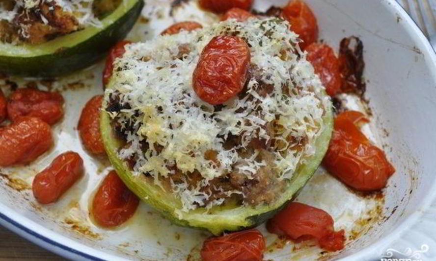 Рецепт кабачков, запеченных с грибами и сыром