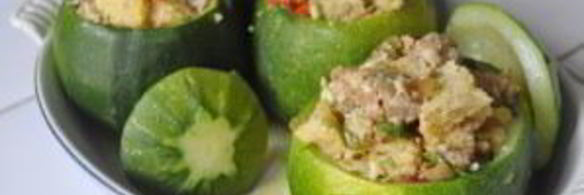 кабачки, запеченные с грибами и сыром