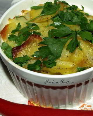 Картофель, запеченный с салями