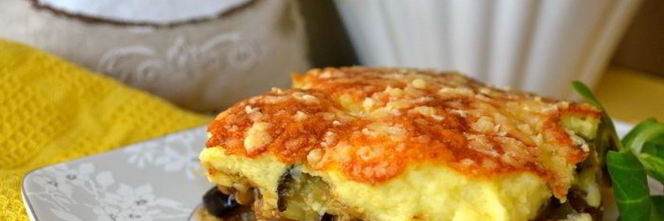 Мусака из грибов и чечевицы