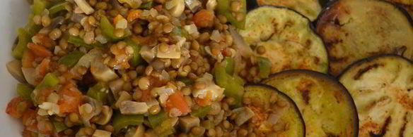 мусака из грибов и чечевицы