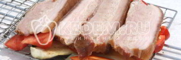 овощи на гриле с копченостями