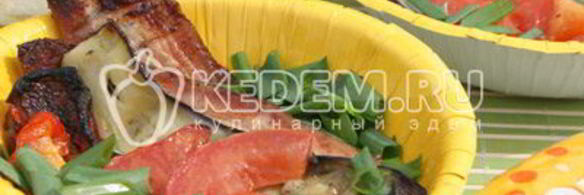 овощи на гриле с копченостями