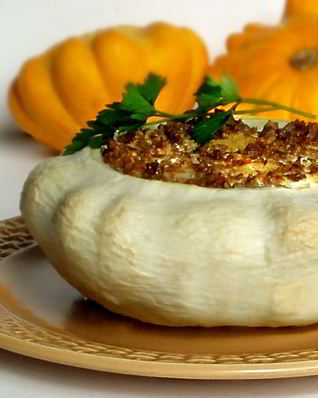 Патиссоны, фаршированные фаршем