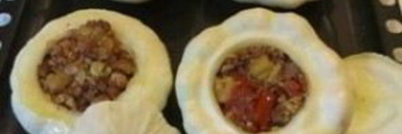 патиссоны, фаршированные фаршем