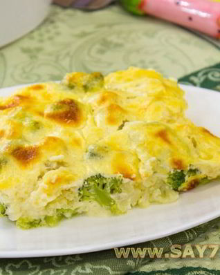 Цветная капуста и брокколи, запеченные под сливочным соусом