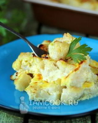 Цветная капуста под сырным соусом