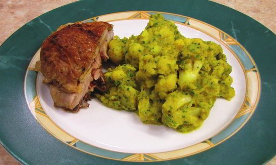 Рецепт цветной капусты с овощным соусом