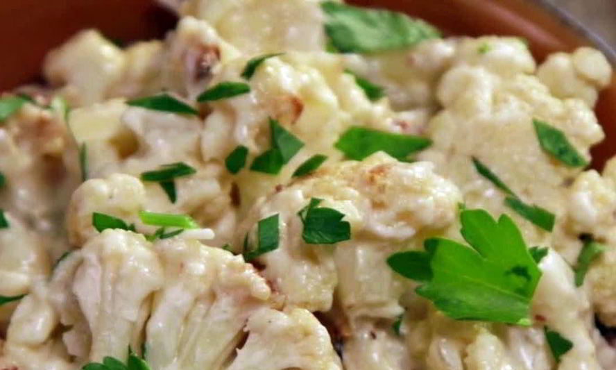 Рецепт цветной капусты в сливках